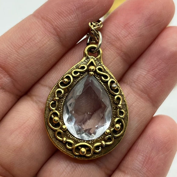 Goldette Layered Multi Strand Locket & Australian cristal Necklace - Picture 8 of 10